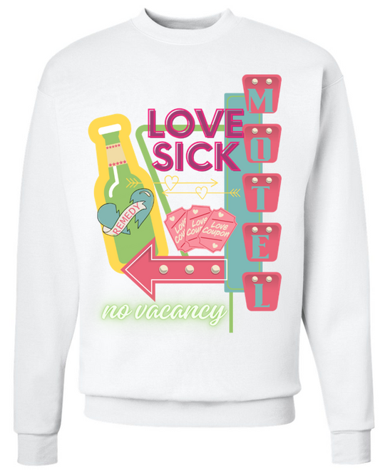 love sick motel - white crewneck